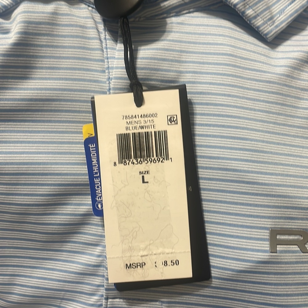NWT Polo Ralph Lauren RLX Golf Stripe Performance Stretch Polo Shirt - Picture 8 of 8